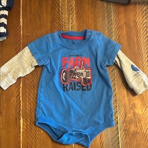 Carhartt Blue and Gray Onesie 6M